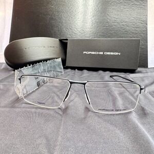 Porsche Design P'8736 Titanium Eyeglass Frames Men's Black Rectangular 58-15-145